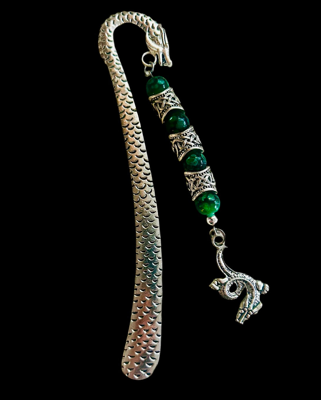Custom Patterned Zinc Alloy Bookmarks with Various Beads & Charms