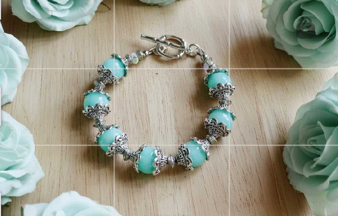 Amazonite Gemstone Bracelet with Toggle Clasp