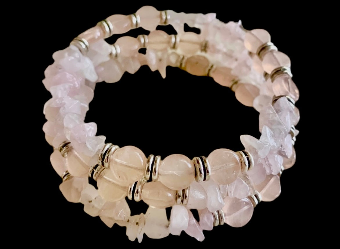 Amethyst & Rose Quartz Wraparound Bracelets