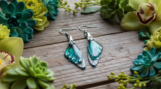 Double-Winged Acrylic Butterfly Wing Earrings