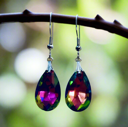 Light-Reflecting Crystal Earrings