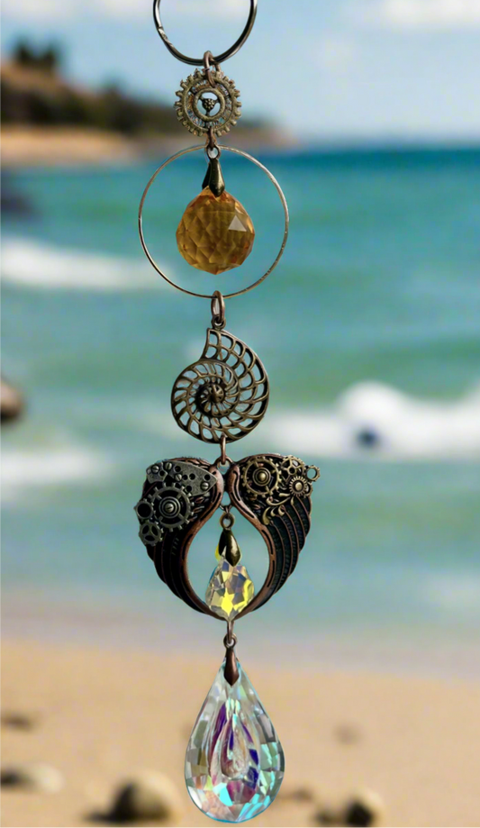 Steampunk Inspired SunCatcher with Crystal Prisms