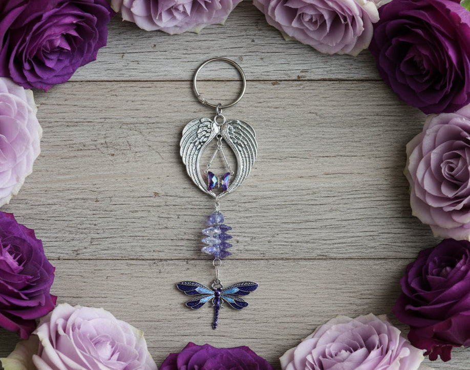 SunCatcher with Enameled Butterfly Pendant