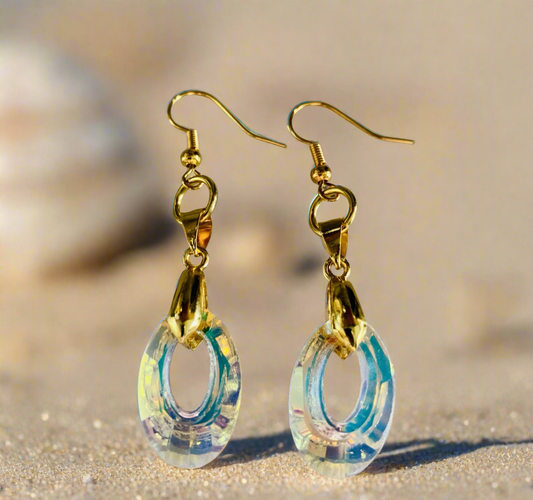 Light-Reflecting Crystal Prism Earrings