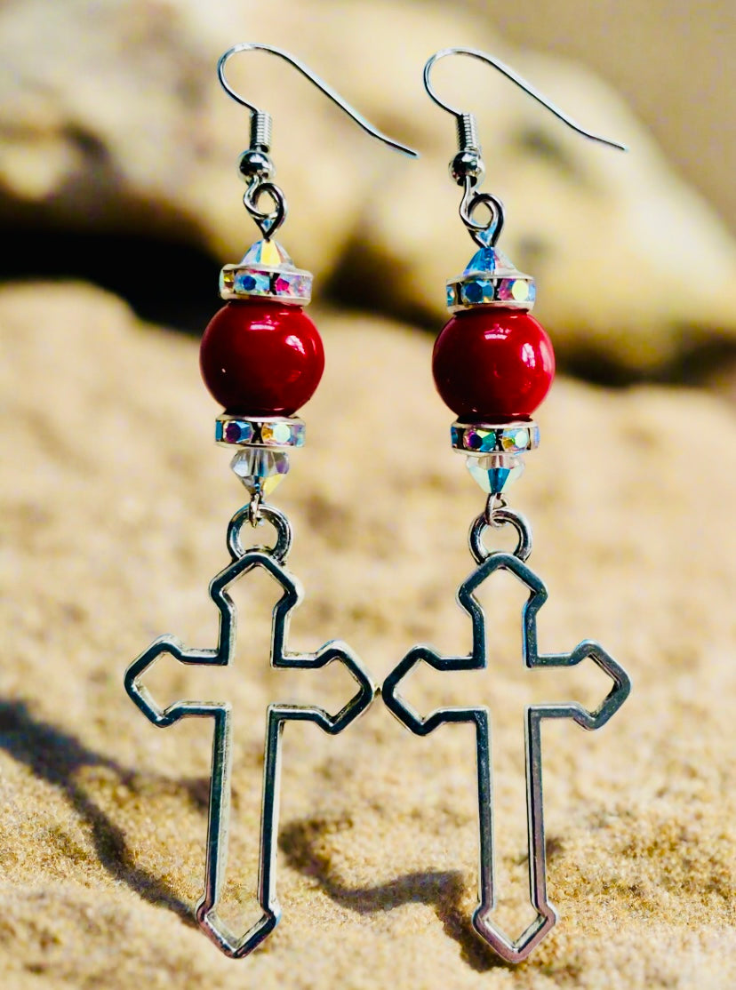 Stainless Steel Cross Earrings