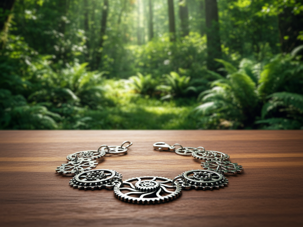 Steampunk-Inspired Stainless Steel Bracelet