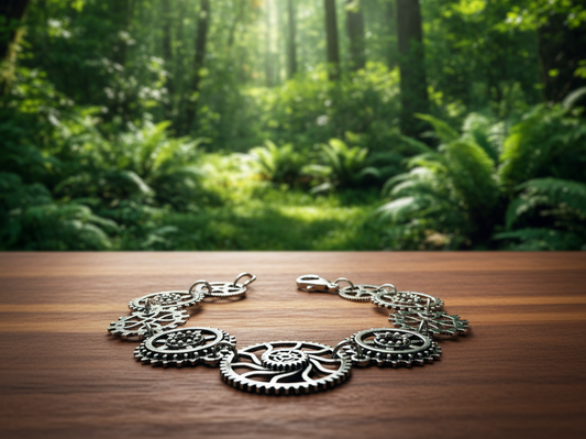 Steampunk-Inspired Stainless Steel Bracelet