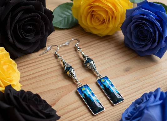 Glass “Starry Starry Night” Charm Earrings