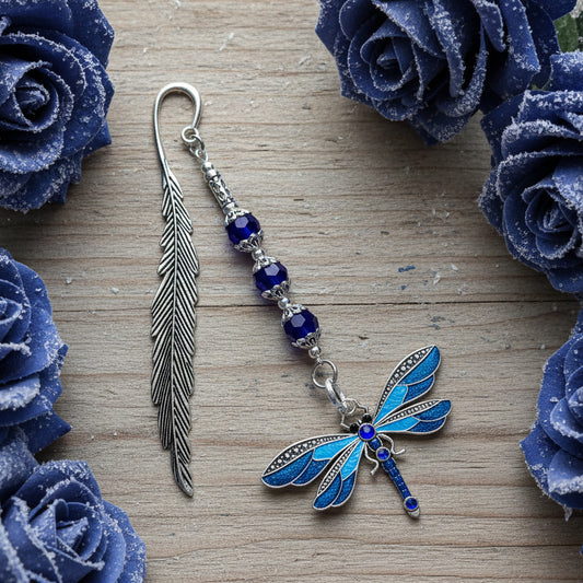 Bookmark with Blue Butterfly Pendant