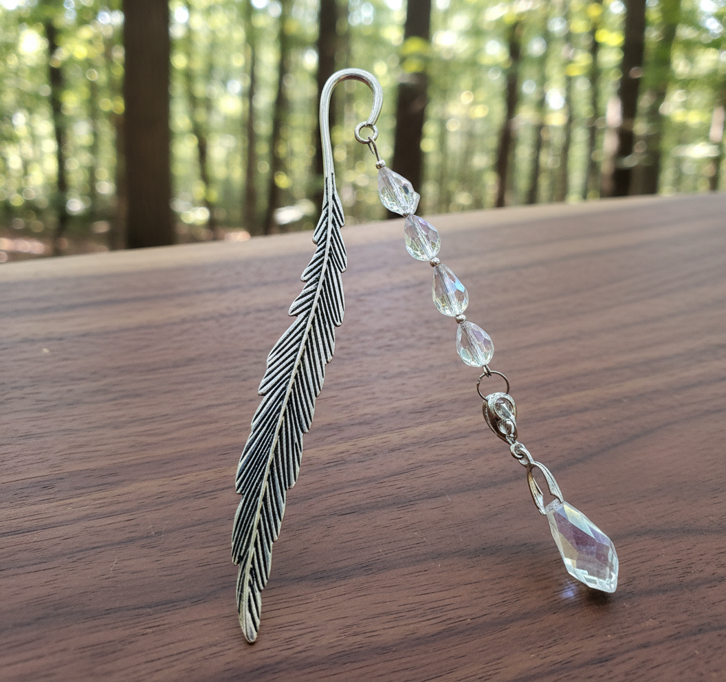 Custom Patterned Zinc Alloy Bookmarks with Various Beads & Charms
