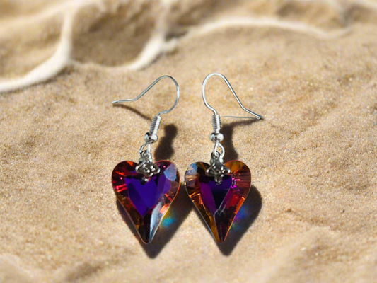 Swarovski Crystal Heart Drop Earrings