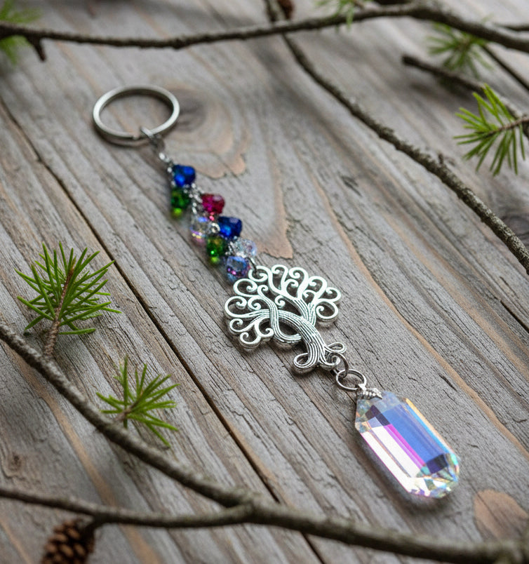 Tree of Life SunCatcher with Oblong Crystal Prism