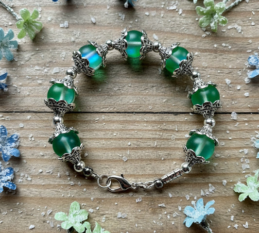 Sea Blue/Green Mermaid Glass Bead Bracelet