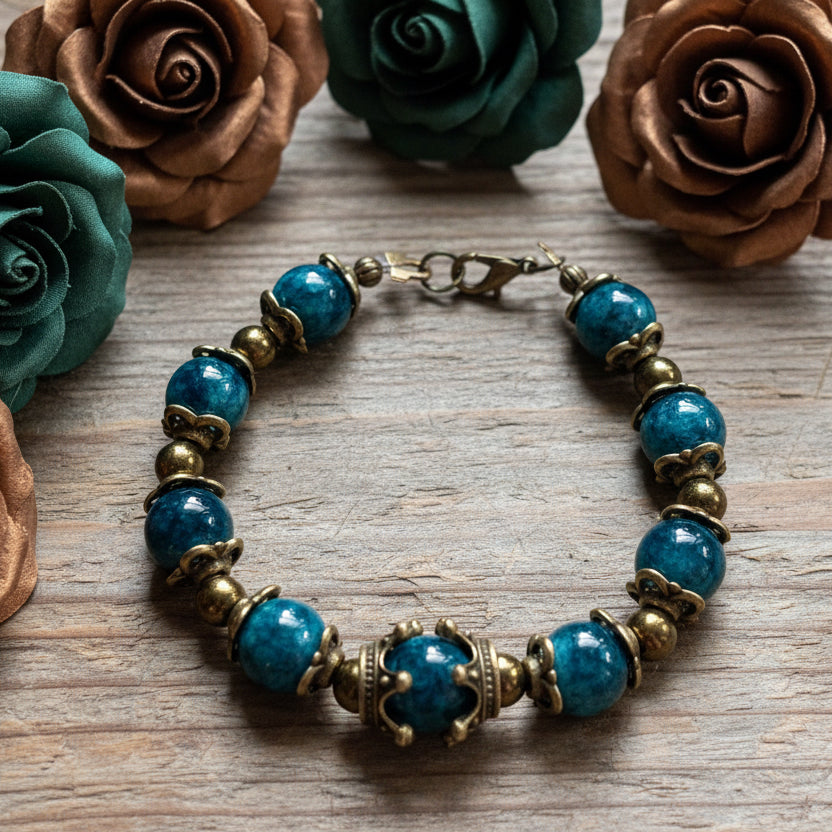 Blue Chalcedony Gemstone Bead Braclet