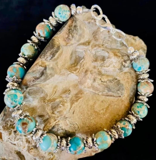 Marbled Imperial Jasper Bead Bracelet