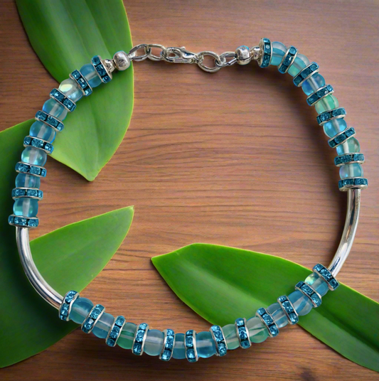 Bermuda Blue Mermaid Glass Anklet