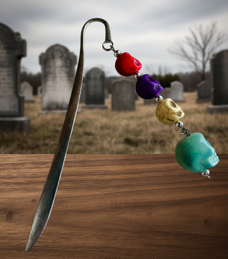 Custom Patterned Zinc Alloy Bookmarks with Various Beads & Charms