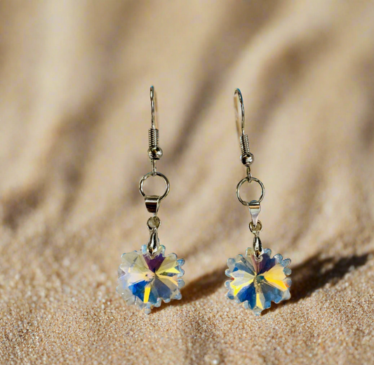 Light-Reflecting Prism Snowflake Earrings