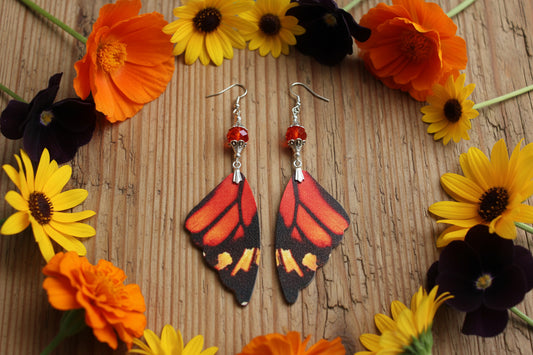 Leather Butterfly Wing Earrings