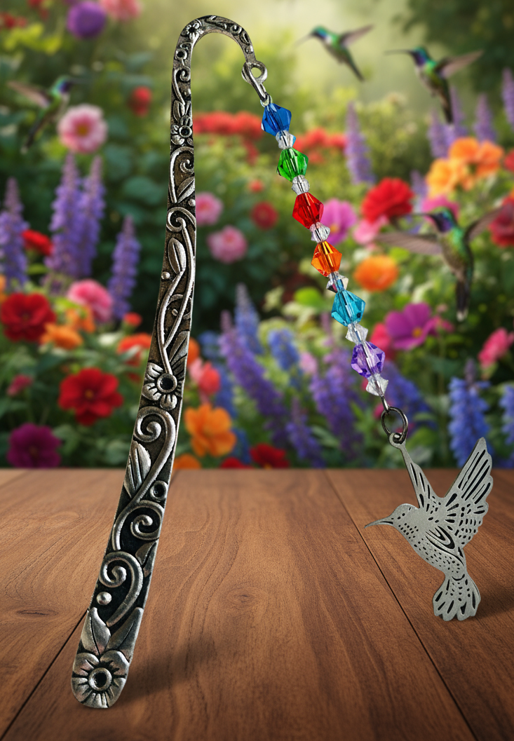 Custom Patterned Zinc Alloy Bookmarks with Various Beads & Charms