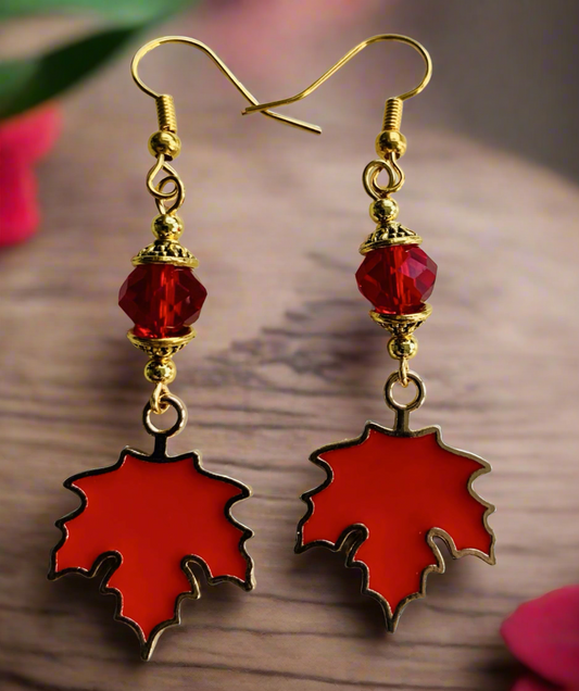 Canadian Maple Leaf Charm Earrings