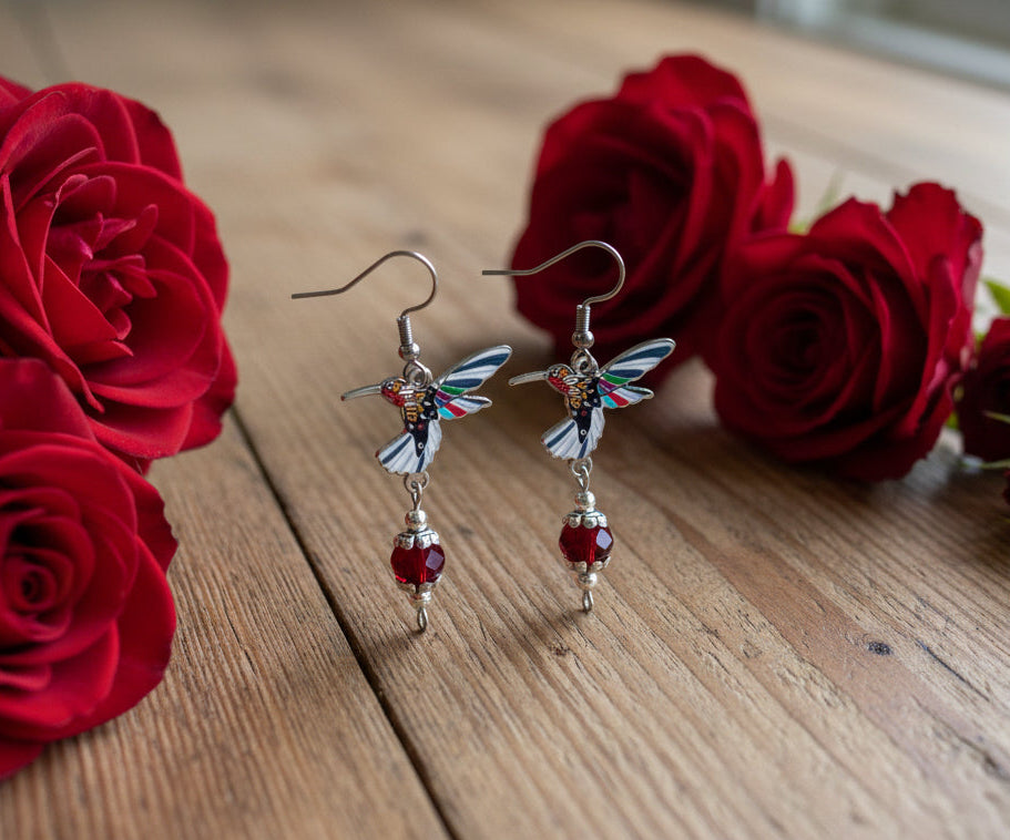 Hummingbird Charm Earrings