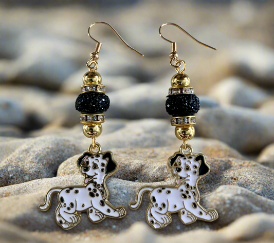 Dalmatian Puppy Charm Earrings