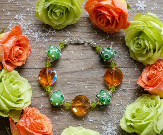 Lampwork Glass/Czech Glass Bead Bracelet