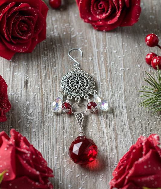 Christmas Red Crystal Ball Ornament/SunCatcher