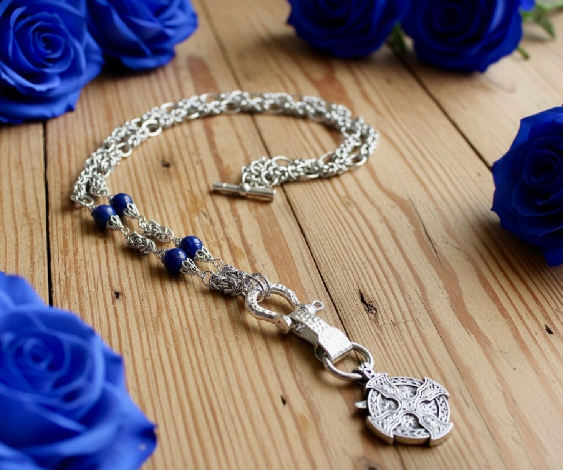 Odin’s Sword and Cross/Celtic Cross Reversible  Pendant Necklace
