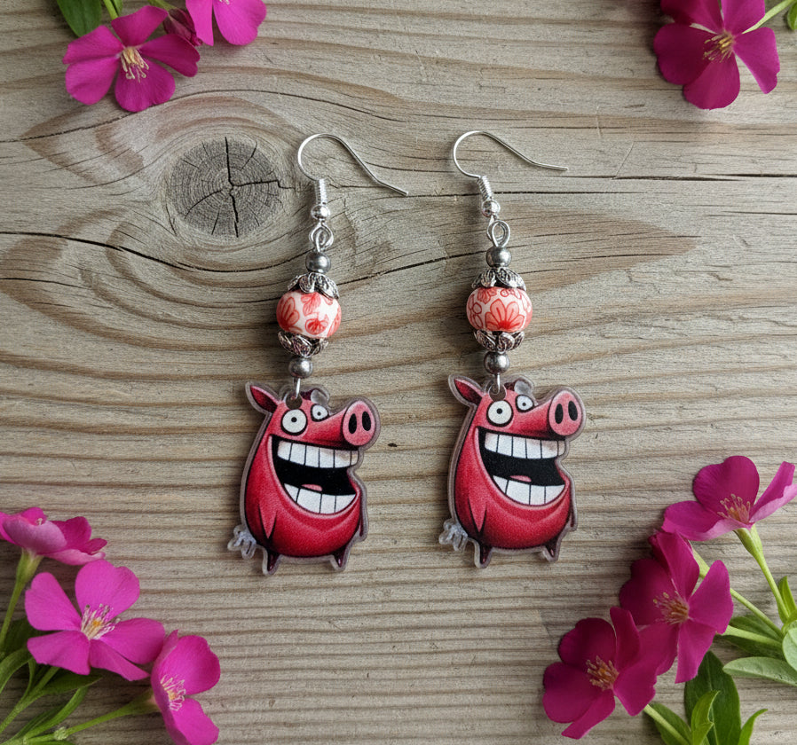 Acrylic Animal Charm Earrings