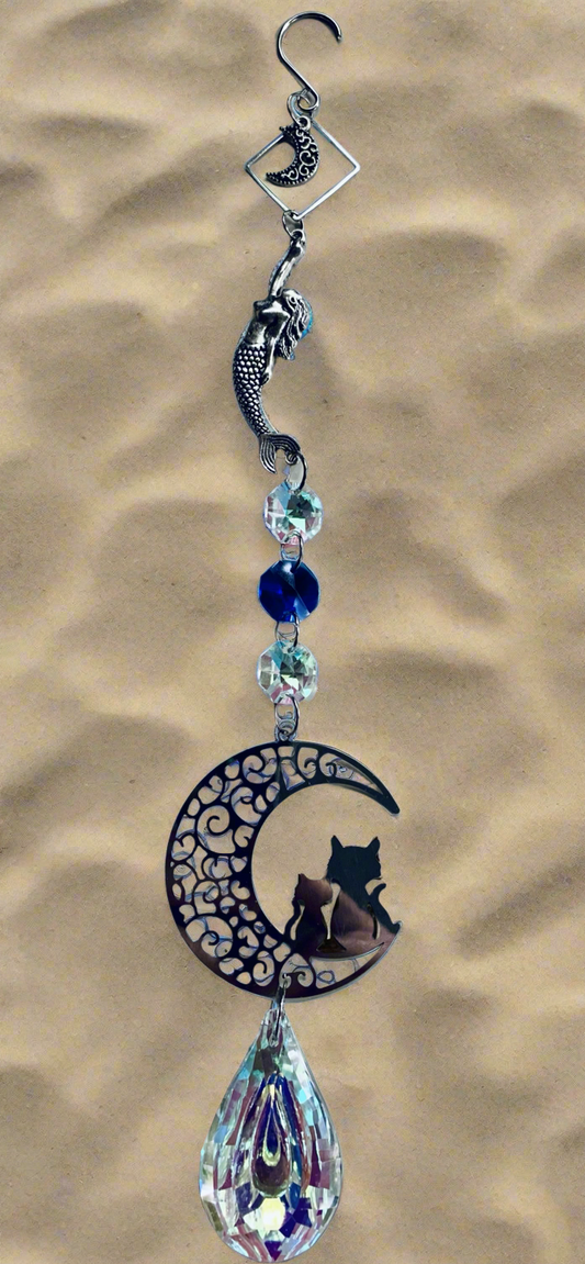 Crescent Moon/Cat Prism SunCatcher