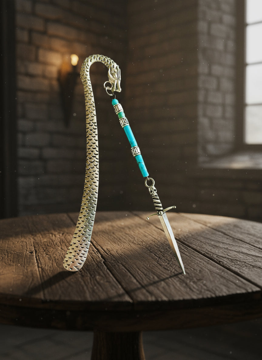 Custom Patterned Zinc Alloy Bookmarks with Various Beads & Charms