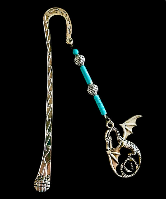 Custom Patterned Zinc Alloy Bookmarks with Various Beads & Charms