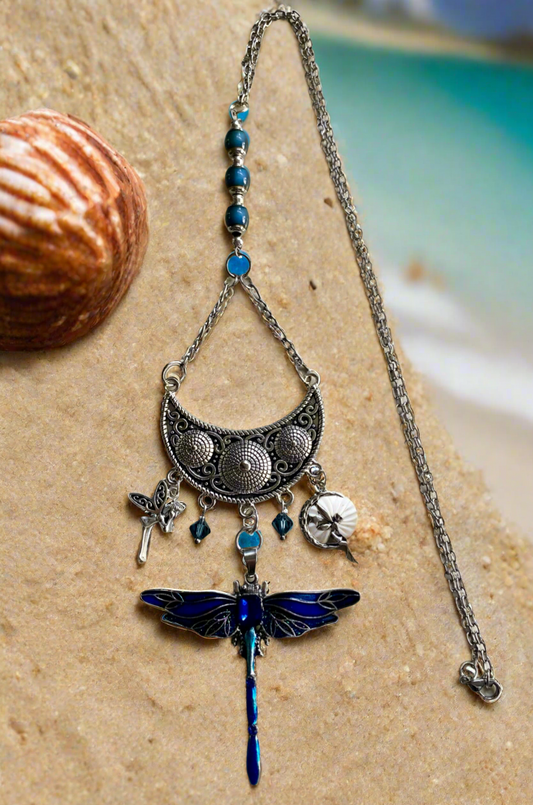 Dragonfly Pendant in Cobalt Blue/Teal