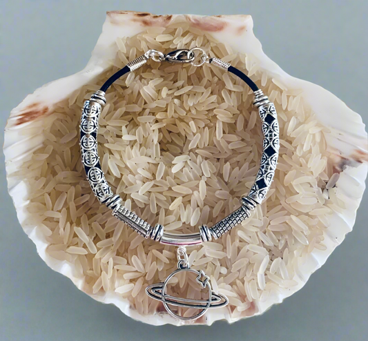 Curved/Straight Spacers & Saturn Charm Bracelet