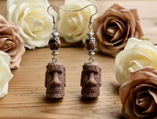 Polymer Easter Island (Moia) Charm Earrings