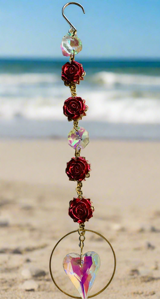 Rose/Heart Crystal SunCatcher