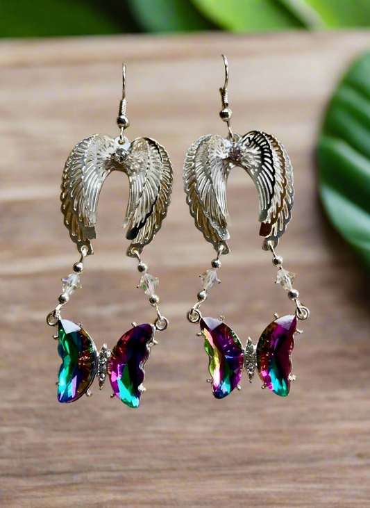 Layered Angel Wing/Butterfly Earrings