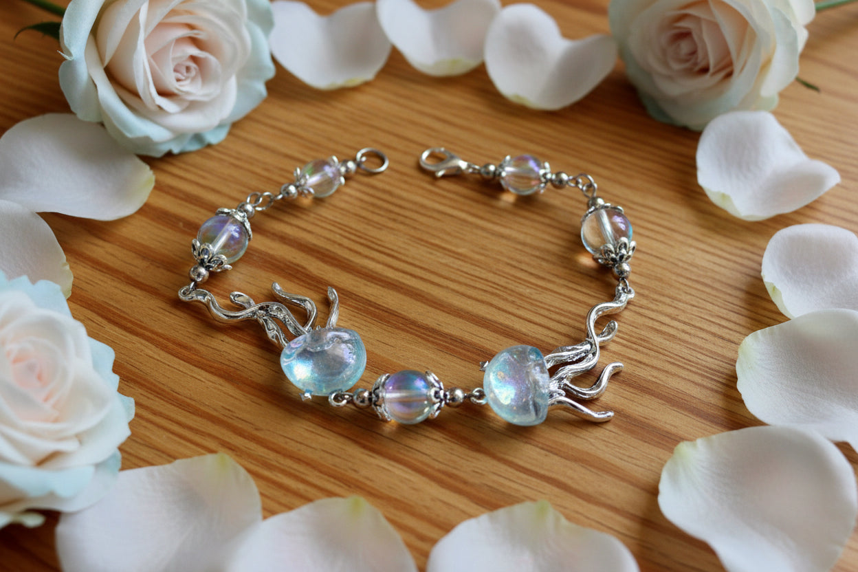 Opalite/Sea Opal Mermaid Glass Bead Bracelet