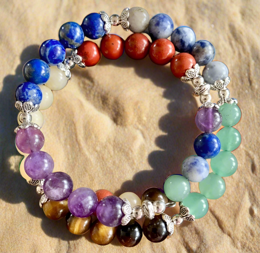 Chakra Gemstone Wraparound Bracelet