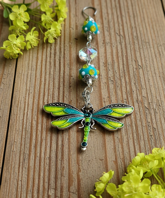 Dragonfly Ornament With Lampwork Beads