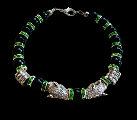 Bejeweled Dragon Head Bracelet