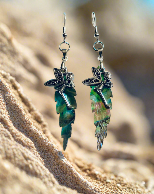 Fairy Charm/Abalone Shell Earrings