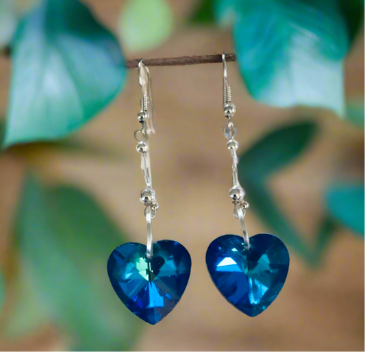 Celestial Crystal Heart Earrings