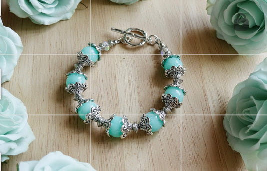 Amazonite Gemstone Bracelet with Toggle Clasp