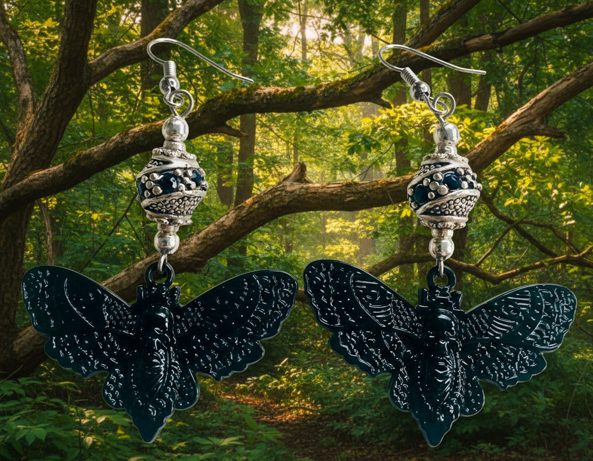 Death’s-Head Hawkmoth Charm Earrings