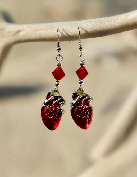 Anatomically Correct Heart Charm Earrings (2 Pairs)