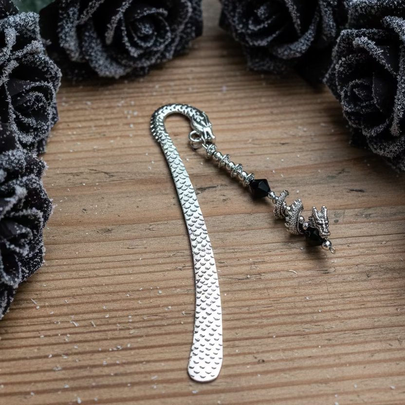 Stainless Steel Patterned Dragonhead Bookmark