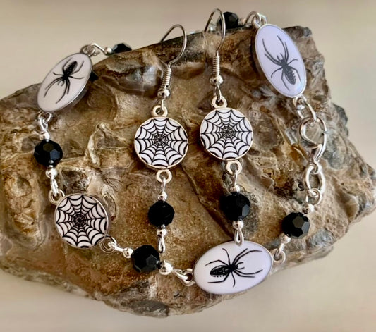 Spider/Web Bracelet & Earring Set